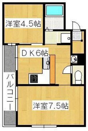 メゾンパルクＮＳ２ＤＫの物件間取画像